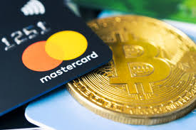 image of mastercard and a bitcoin coin