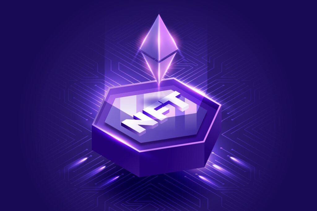 Image of NFT with 3D Ethereum Logo